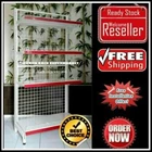 Panda Rak Supermarket S4 Wall Gondola Joining 4 Layer (Hero) 1