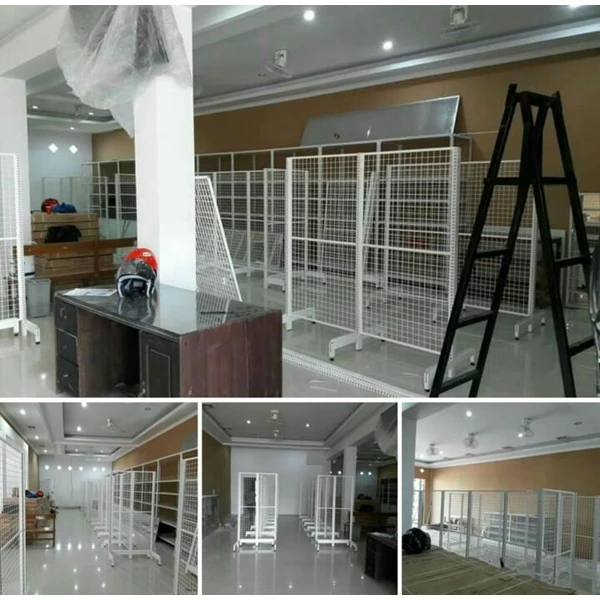 Panda Rak Supermarket S4 Wall Gondola Joining 4 Layer (Hero)